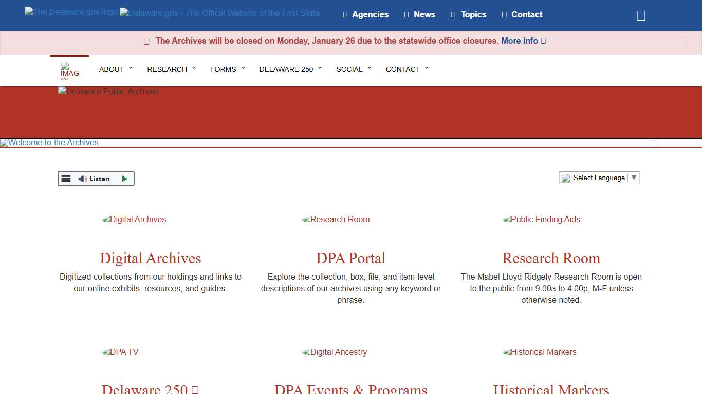 Delaware Public Archives - State of Delaware